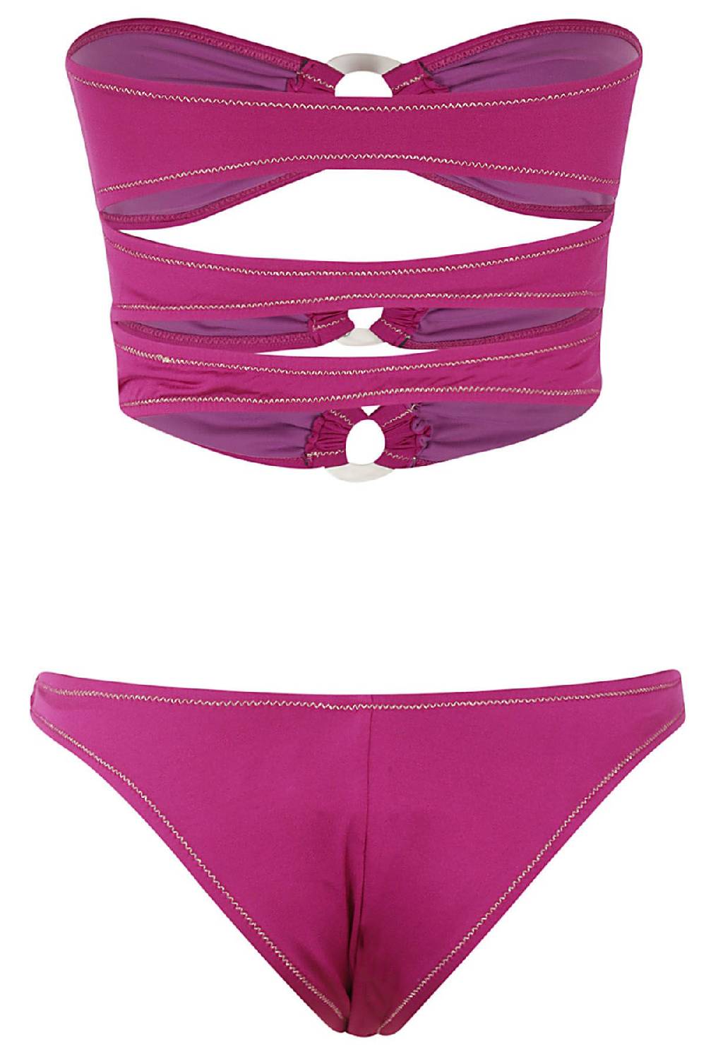 REINA OLGA Costume Bikini Bandeau Shiny Purple Vendita