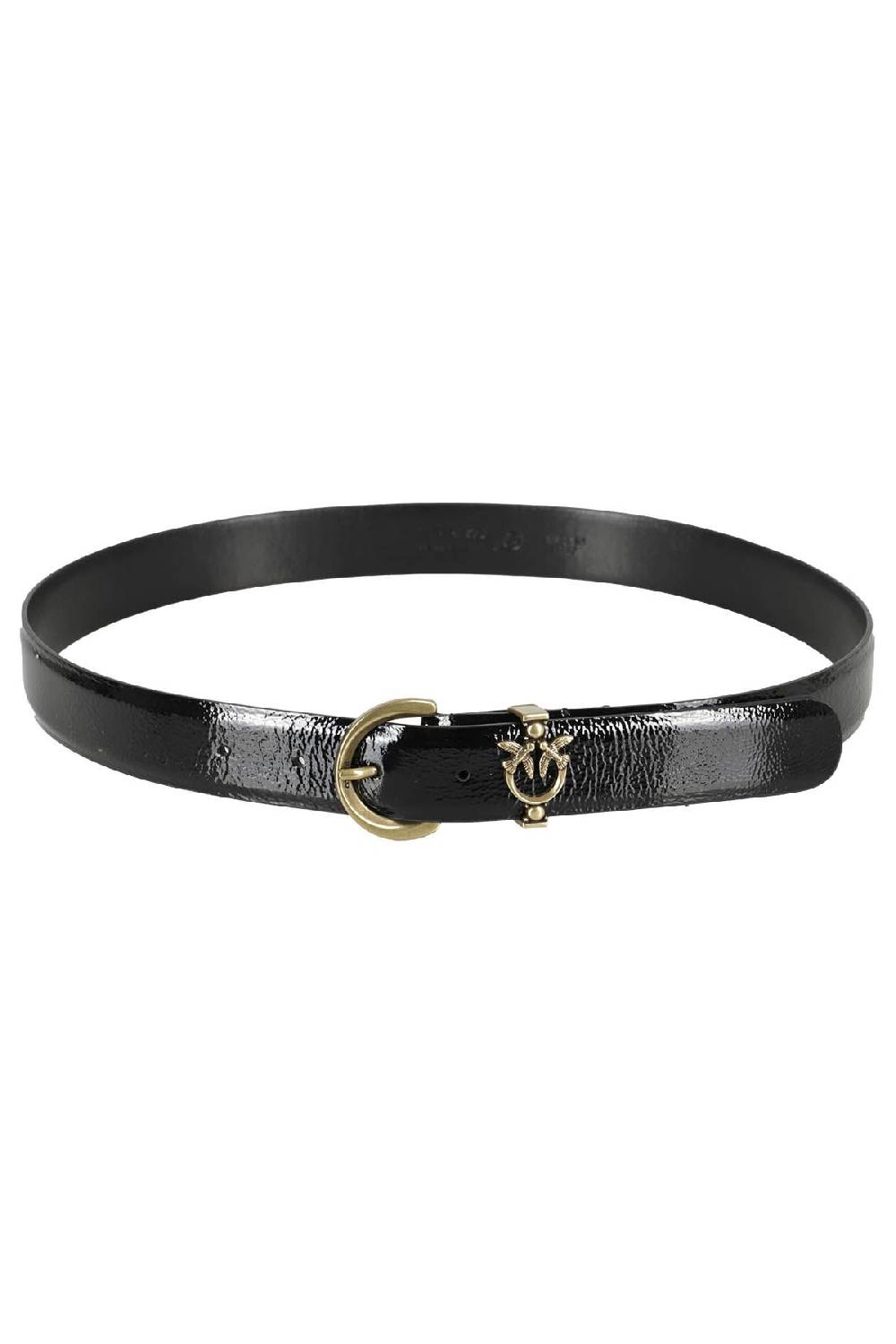 PINKO Cintura Pelle Verniciata Nera Pezzi Unici
