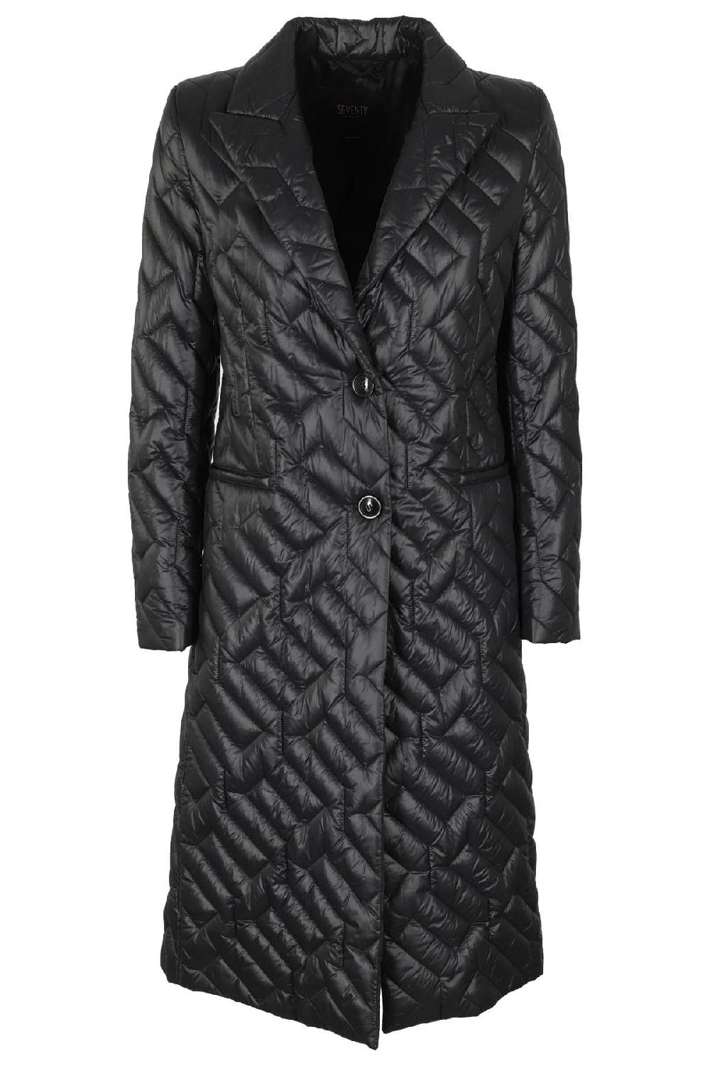 SEVENTY Cappotto Trapuntato Lungo Nero