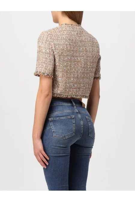 LIU JO COLLECTION GIACCA CROPPED SFRANGIATA Qualità
