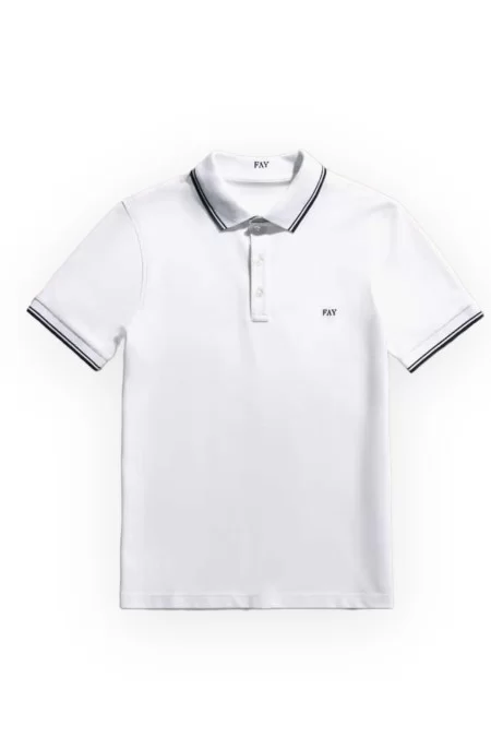 FAY POLO DB COLLAR PIQUET STR STRIPES Fino Al -60%