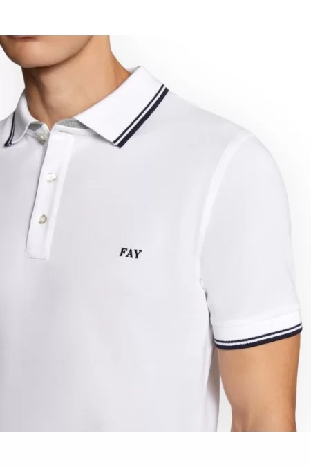 FAY POLO DB COLLAR PIQUET STR STRIPES Fino Al -60%