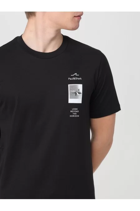 PAUL&SHARK Cotton jersey t-shirt with prints Italia