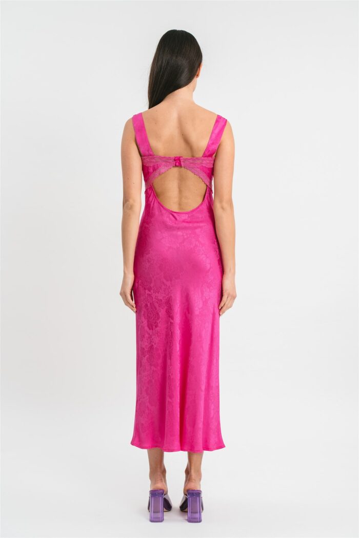 Pink Memories Slip dress Jacquard con dettagli in pizzo Online