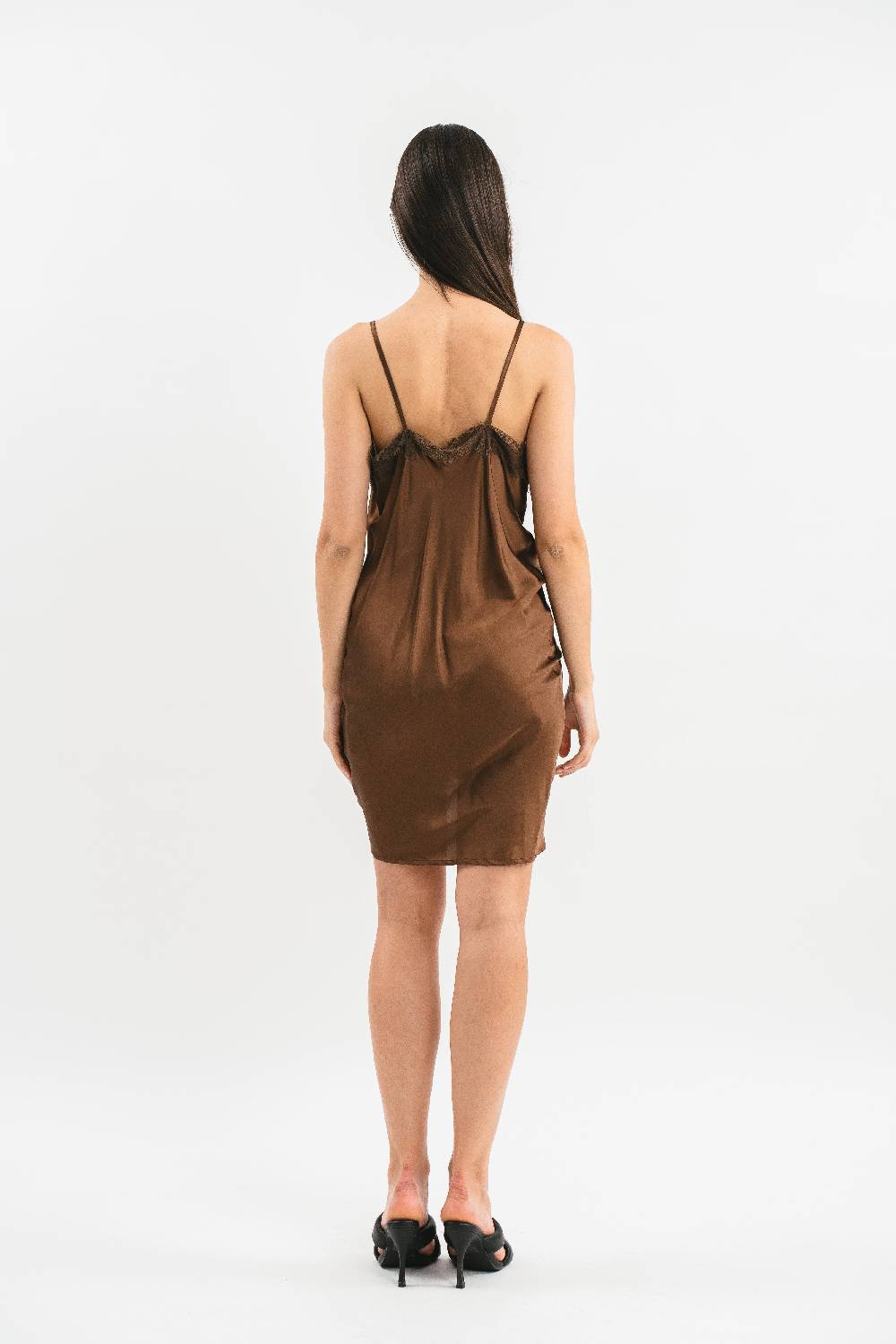 Pink Memories Slip dress con coulisse e pizzo Promozione