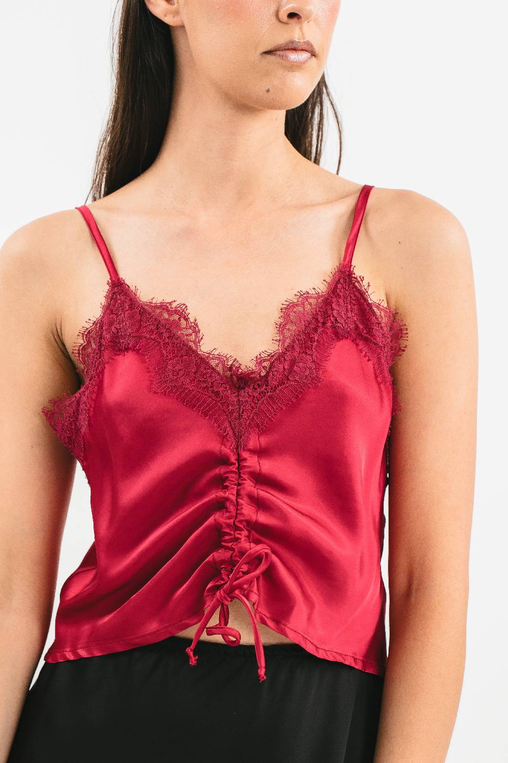 Pink Memories Top con coulisse e pizzo In Saldo