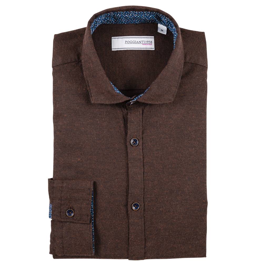 Poggianti Camicia in flanella con contrasti fantasia Promozione