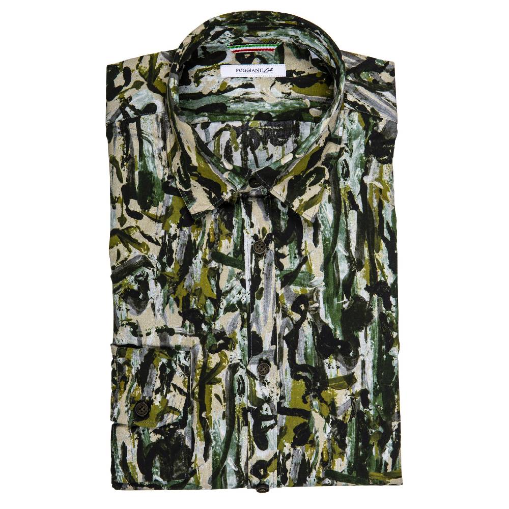 Poggianti Camicia fantasia collo piccolo Consegna Veloce
