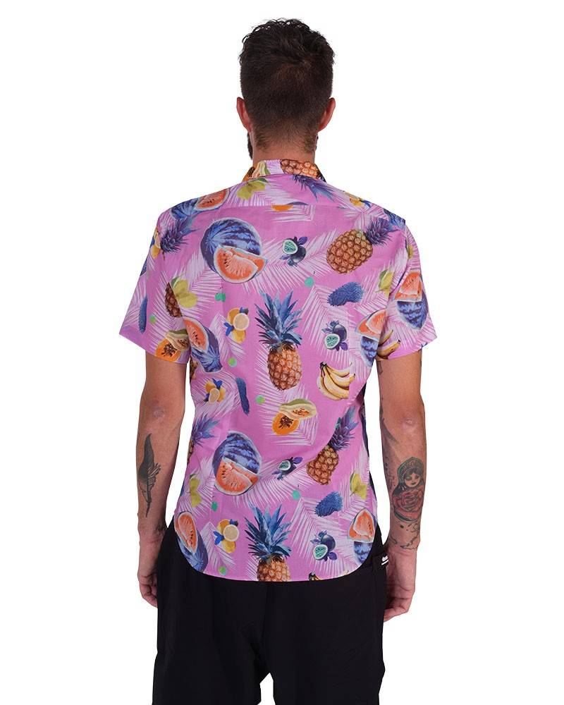 Poggianti Camicia Fantasia Collo Morbido Rosa Pezzi Unici
