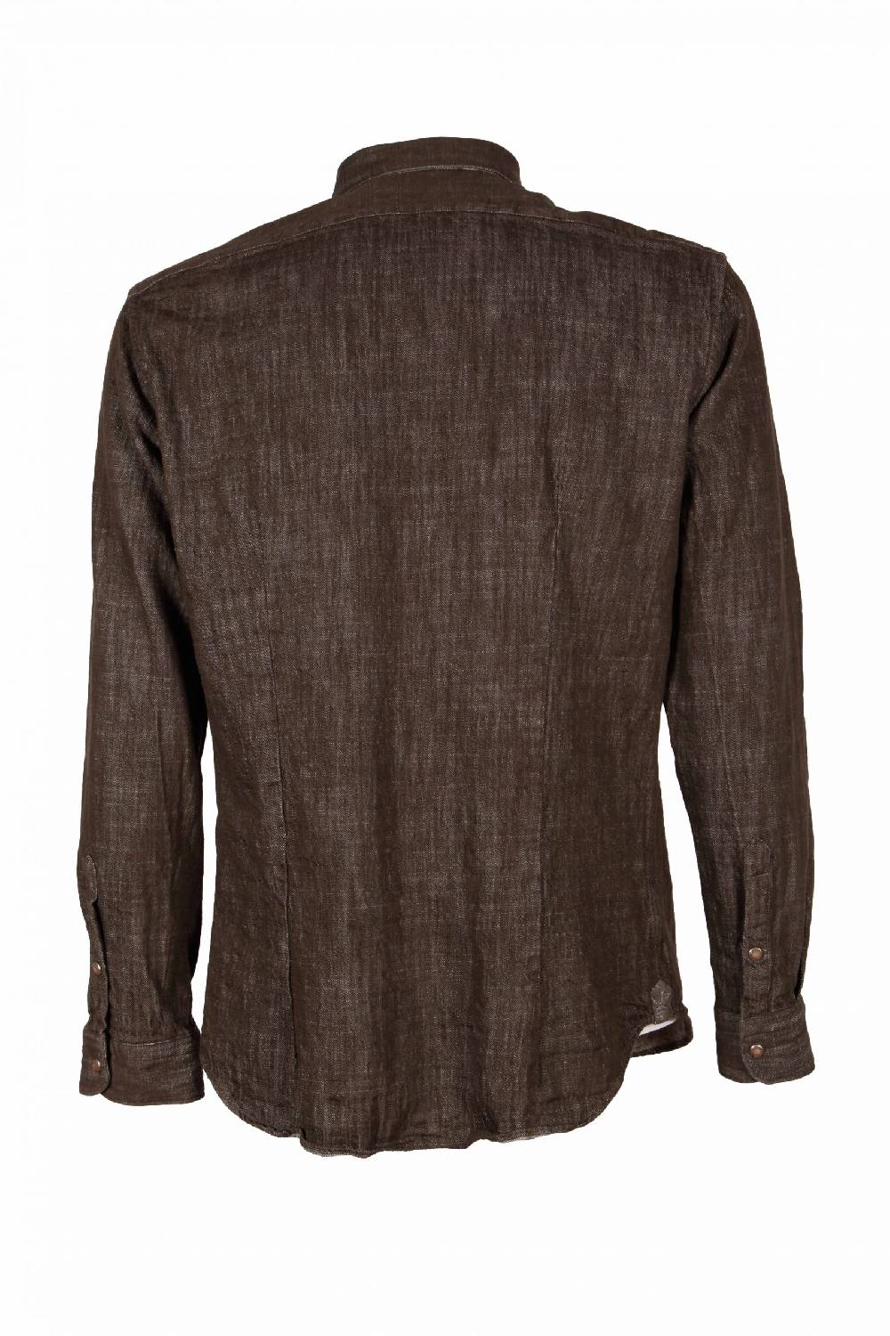 Poggianti Camicia uomo in denim verde militare CHIUSI-66F-233-02 Vendita Calda