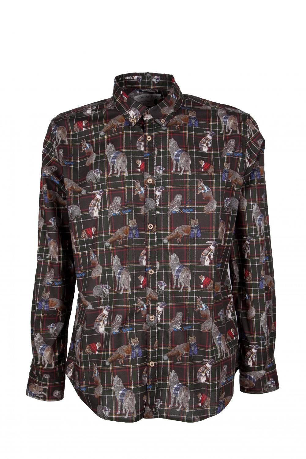 Poggianti Camicia uomo stretch con stampa animali PISA-64-175-03 Fino Al -60%