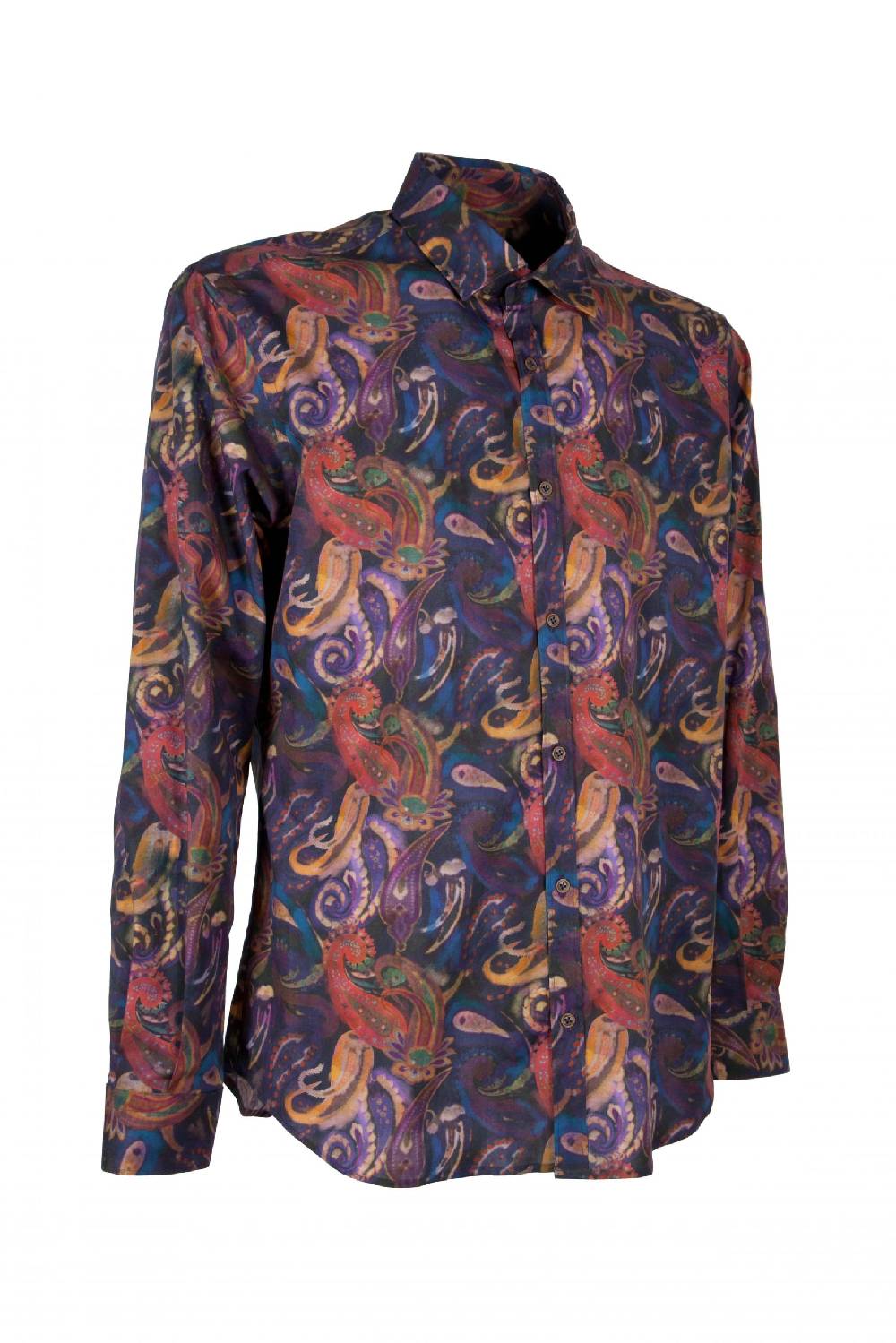 Poggianti Camicia uomo stretch con stampa Paisley PISA-73-163-01 Prezzo Ridotto