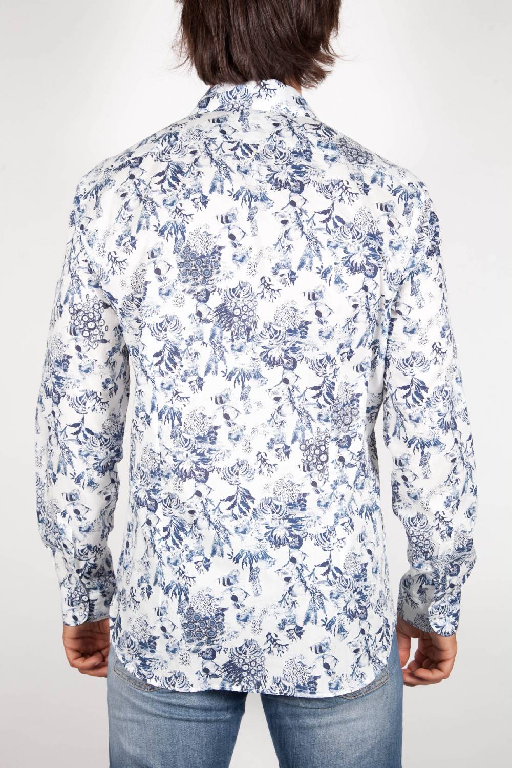 Poggianti Camicia Fantasia Collo Francese 347-01 Negozio