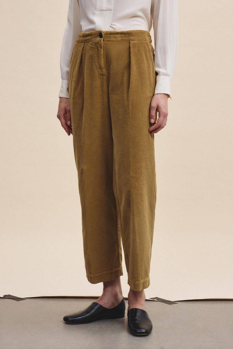 Pomandere Pantalone con pince in velluto a coste In Vendita