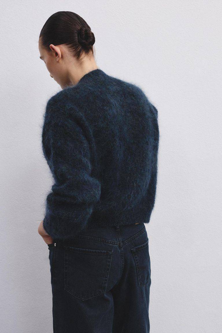 Pomandere Cardigan a girocollo in mohair Nuovo
