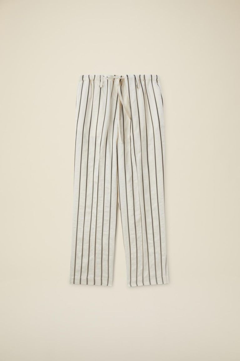 Pomandere Pantalone rigato con elastico in vita e coulisse Italy