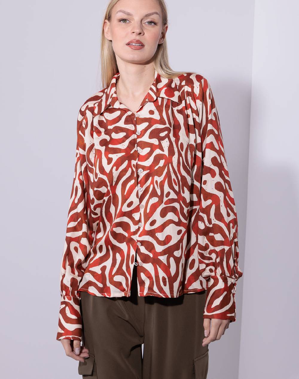 Risskio Indira - Camicia classica in viscosa stampata In Vendita