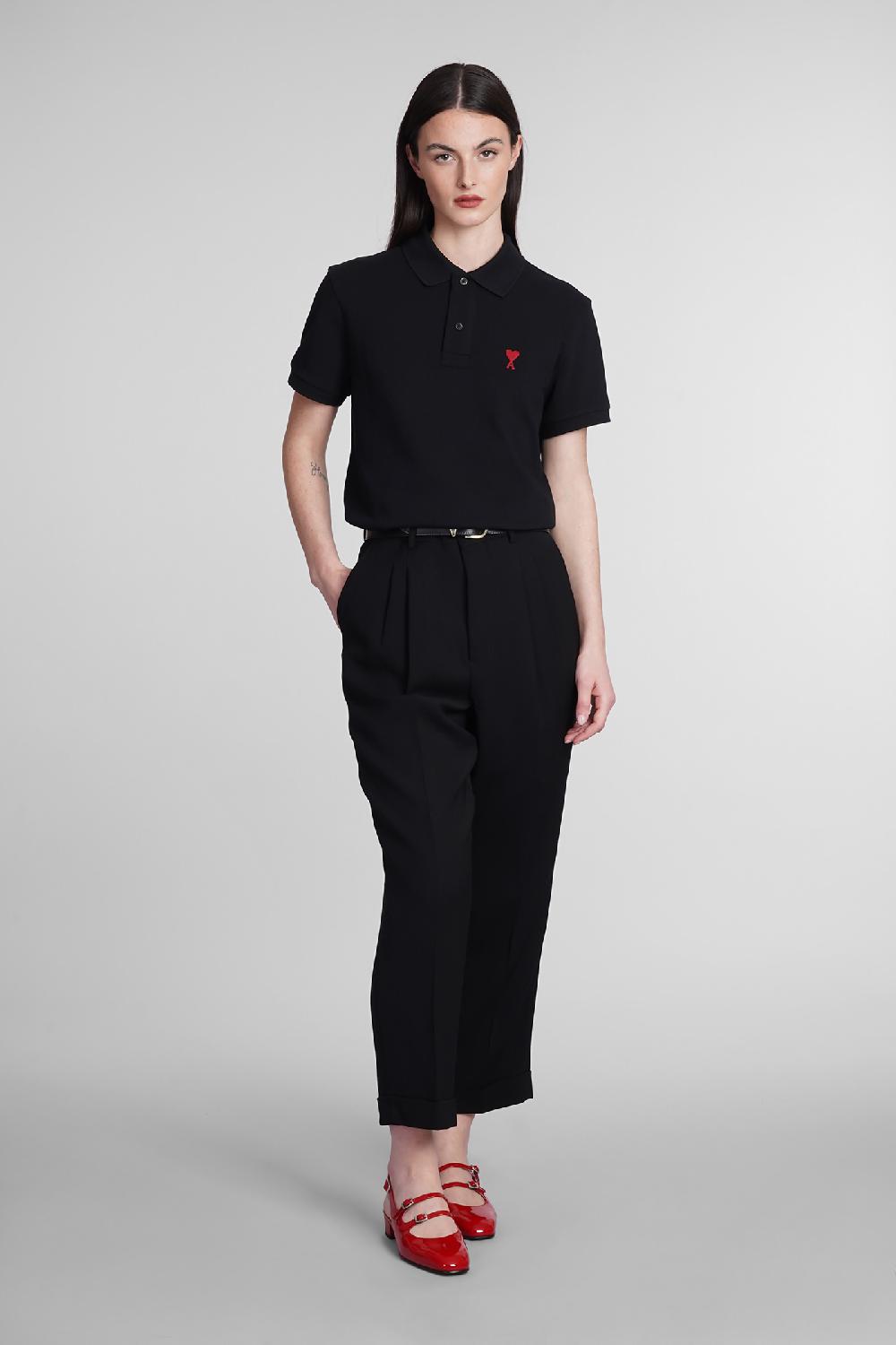 Deliberti Ami Paris Polo in cotone nero cod. 393421 - Deliberti The Luxury Shopping Negozio