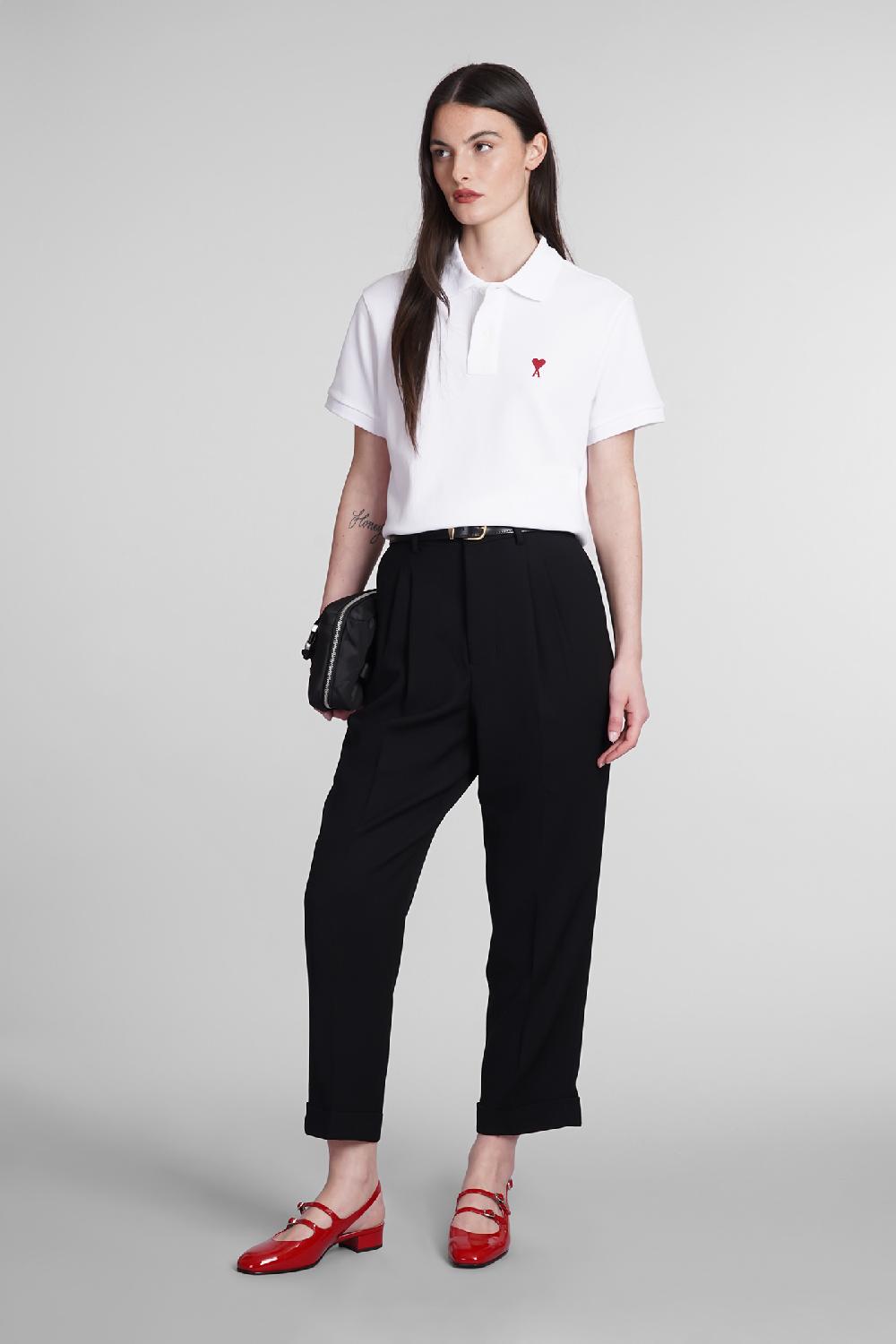Deliberti Ami Paris Polo in cotone bianco cod. 393422 - Deliberti The Luxury Shopping In Saldo