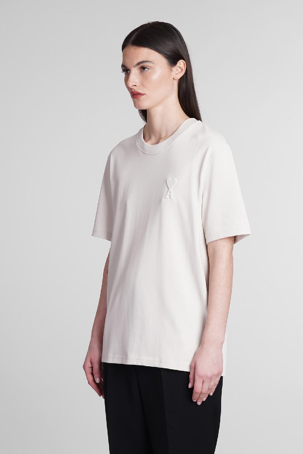 Deliberti Ami Paris T-shirt in cotone grigio cod. 393426 - Deliberti The Luxury Shopping 2025