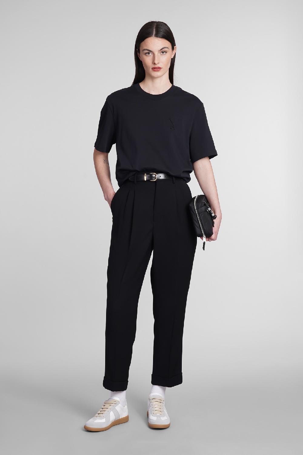 Deliberti Ami Paris T-shirt in cotone nero cod. 393428 - Deliberti The Luxury Shopping Italy