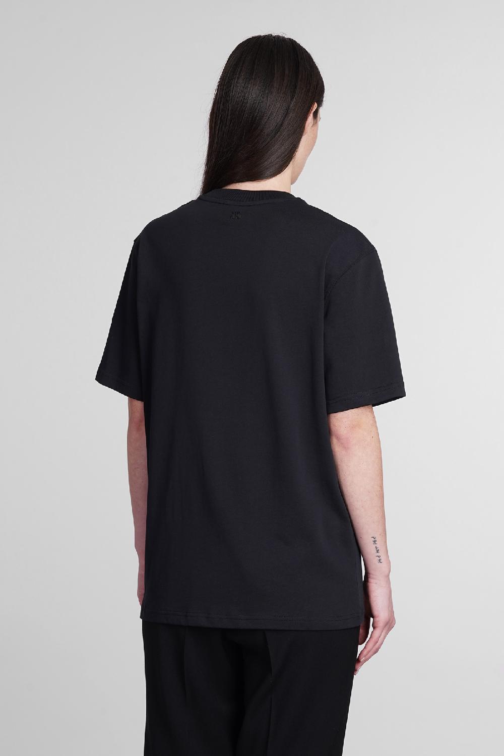 Deliberti Ami Paris T-shirt in cotone nero cod. 393428 - Deliberti The Luxury Shopping Italy
