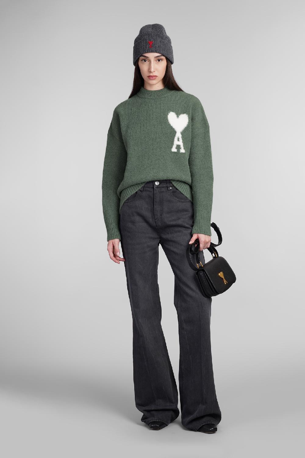 Deliberti Ami Paris Maglia in lana verde cod. 406120 - Deliberti The Luxury Shopping 2025