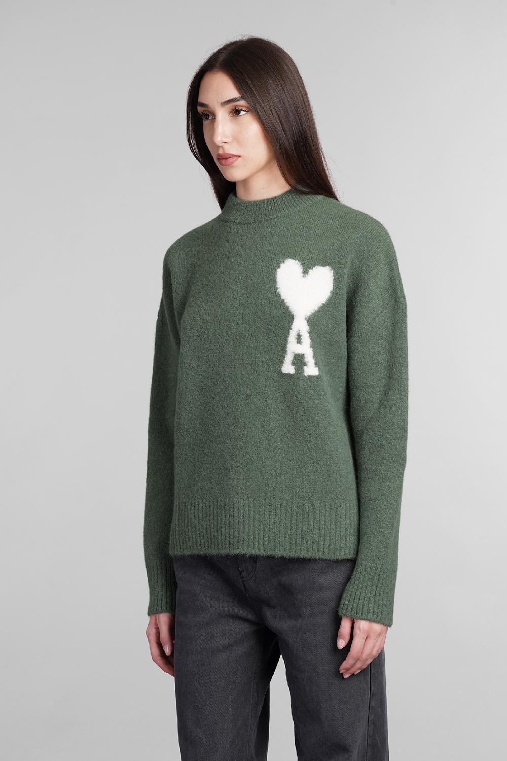 Deliberti Ami Paris Maglia in lana verde cod. 406120 - Deliberti The Luxury Shopping 2025