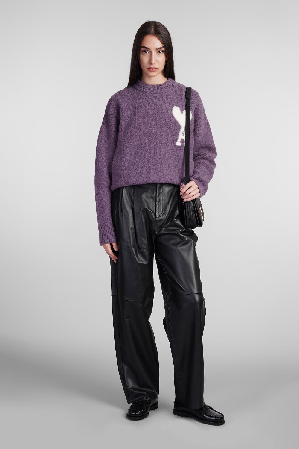 Deliberti Ami Paris Maglia in lana viola cod. 406930 - Deliberti The Luxury Shopping Vendita