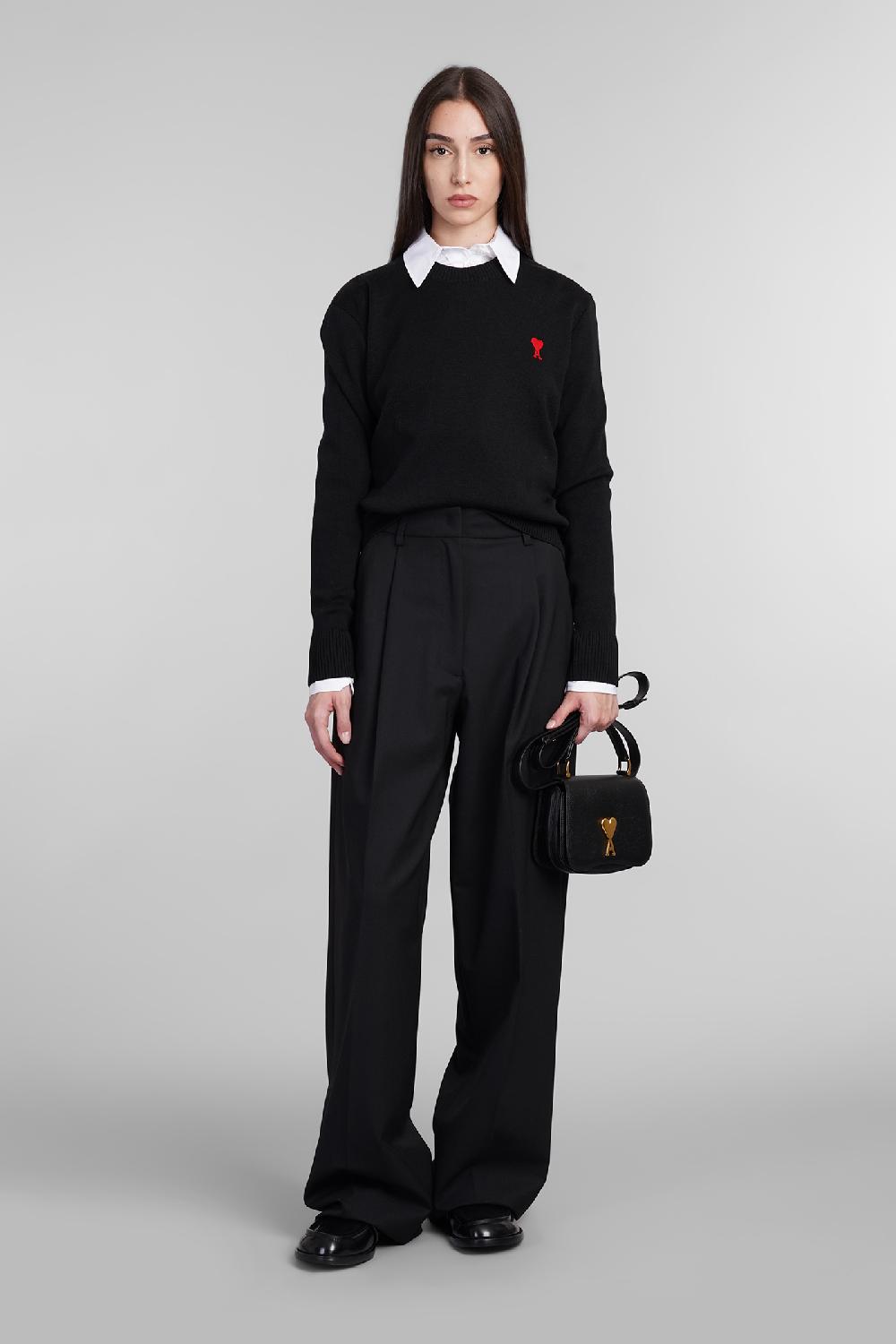 Deliberti Ami Paris Maglia in lana nera cod. 405006 - Deliberti The Luxury Shopping Pezzi Unici