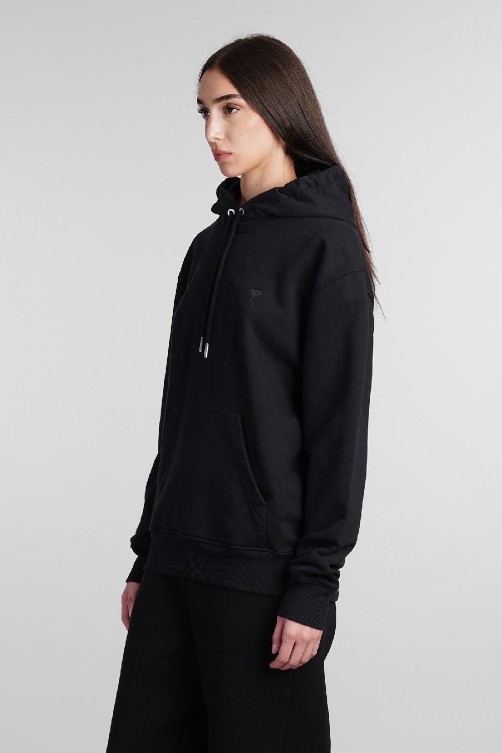 Deliberti Ami Paris Felpa in cotone nero cod. 402083 - Deliberti The Luxury Shopping Prezzo Ridotto