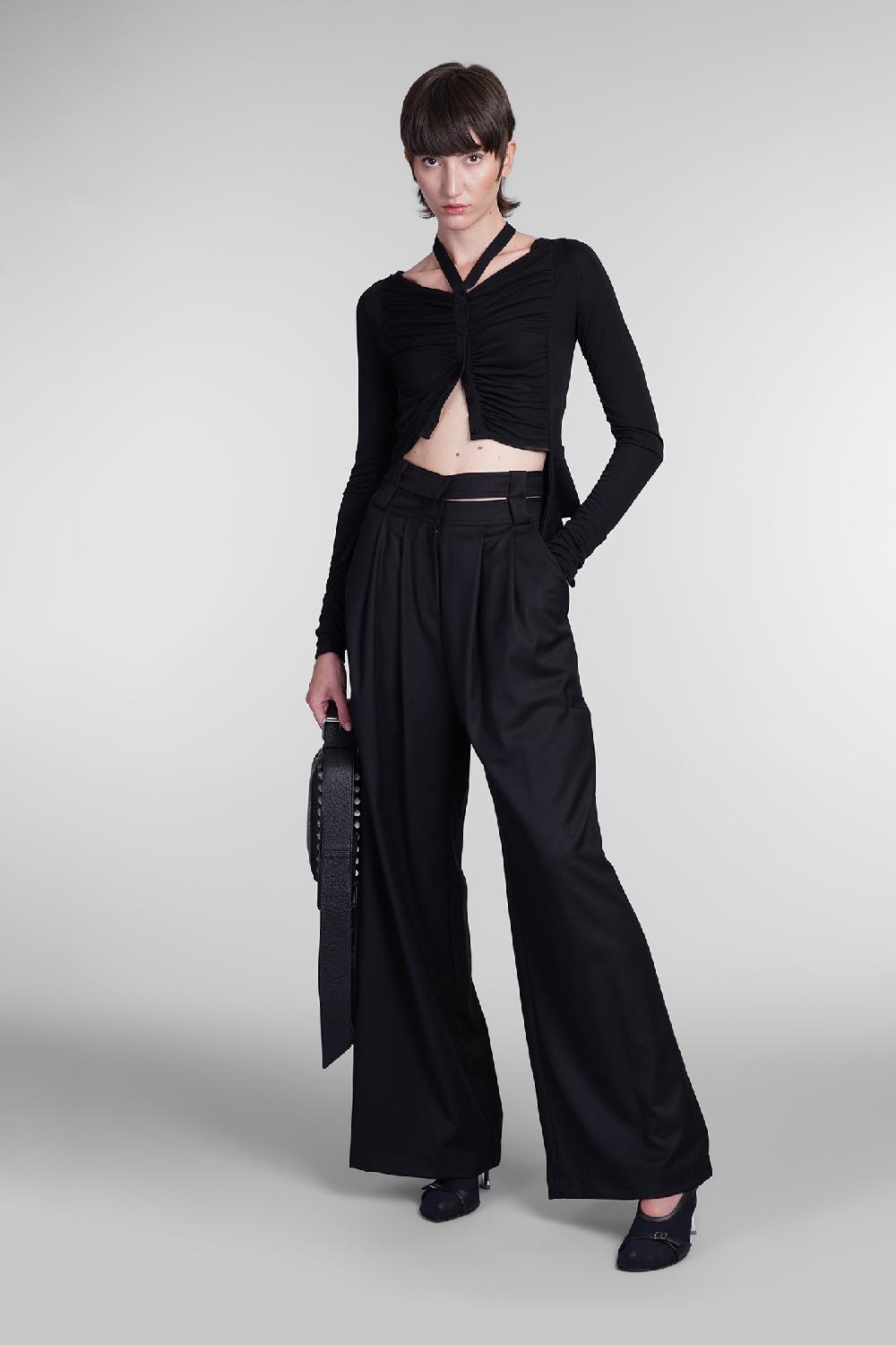 Deliberti Andreadamo Pantalone in poliestere nero cod. 405561 - Deliberti The Luxury Shopping Spedizione Gratuita