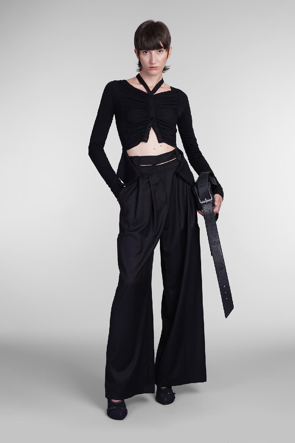 Deliberti Andreadamo Topwear in viscosa nera cod. 405557 - Deliberti The Luxury Shopping Pezzi Unici