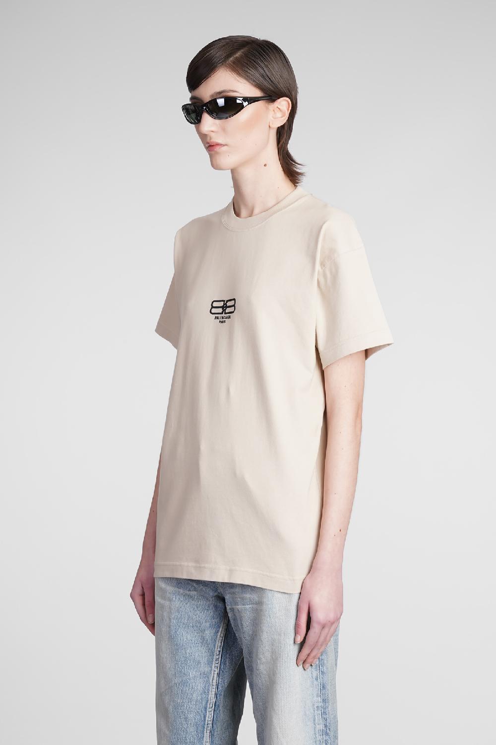 Deliberti Balenciaga T-shirt in cotone beige cod. 371692 - Deliberti The Luxury Shopping Novità