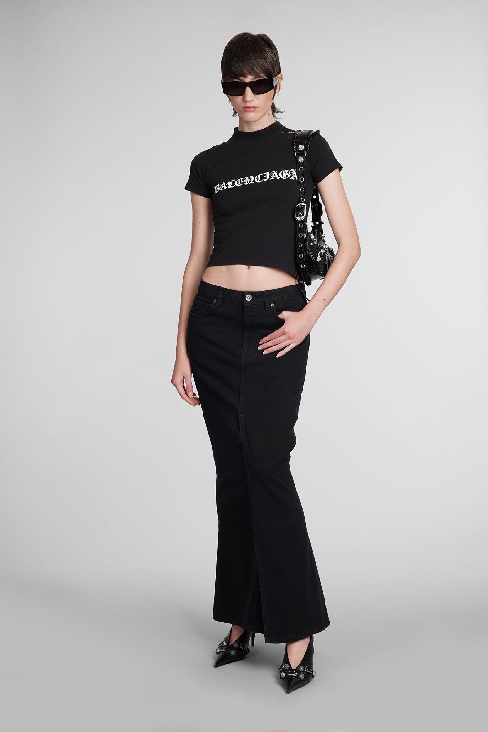 Deliberti Balenciaga T-shirt in cotone nero cod. 398909 - Deliberti The Luxury Shopping Sconto