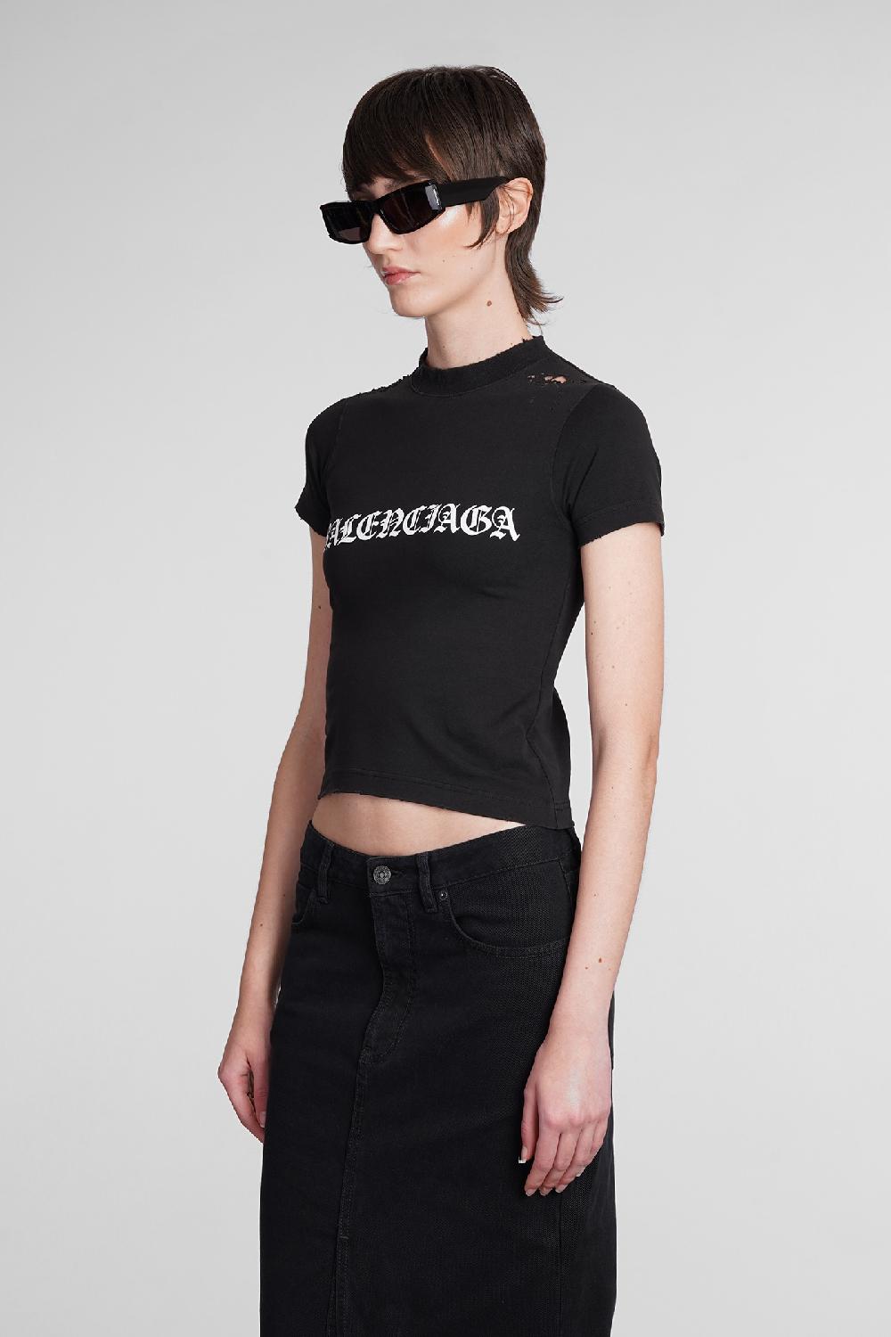 Deliberti Balenciaga T-shirt in cotone nero cod. 398909 - Deliberti The Luxury Shopping Sconto