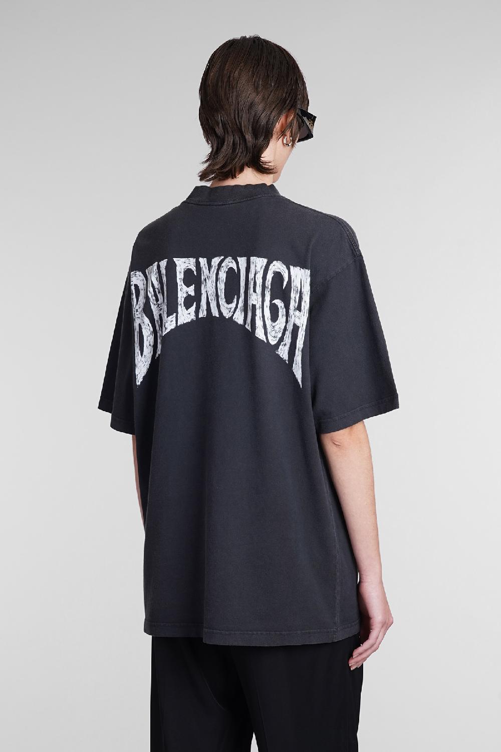 Deliberti Balenciaga T-shirt in cotone nero cod. 393402 - Deliberti The Luxury Shopping Saldi