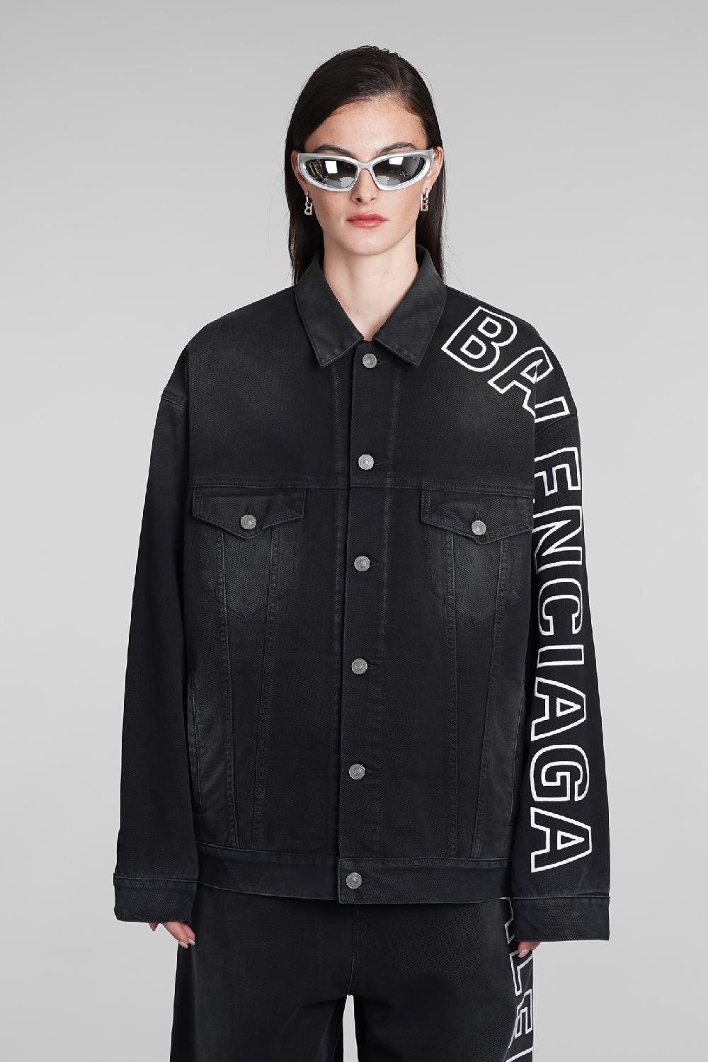 Deliberti Balenciaga Giacche denim in cotone nero cod. 390878 - Deliberti The Luxury Shopping
