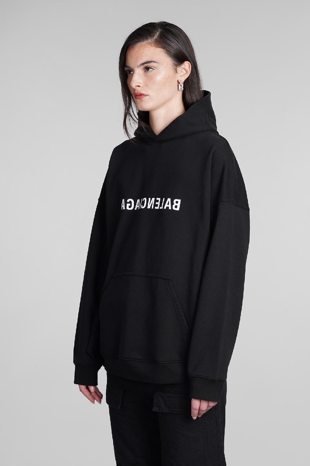 Deliberti Balenciaga Felpa in cotone nero cod. 390883 - Deliberti The Luxury Shopping Italia