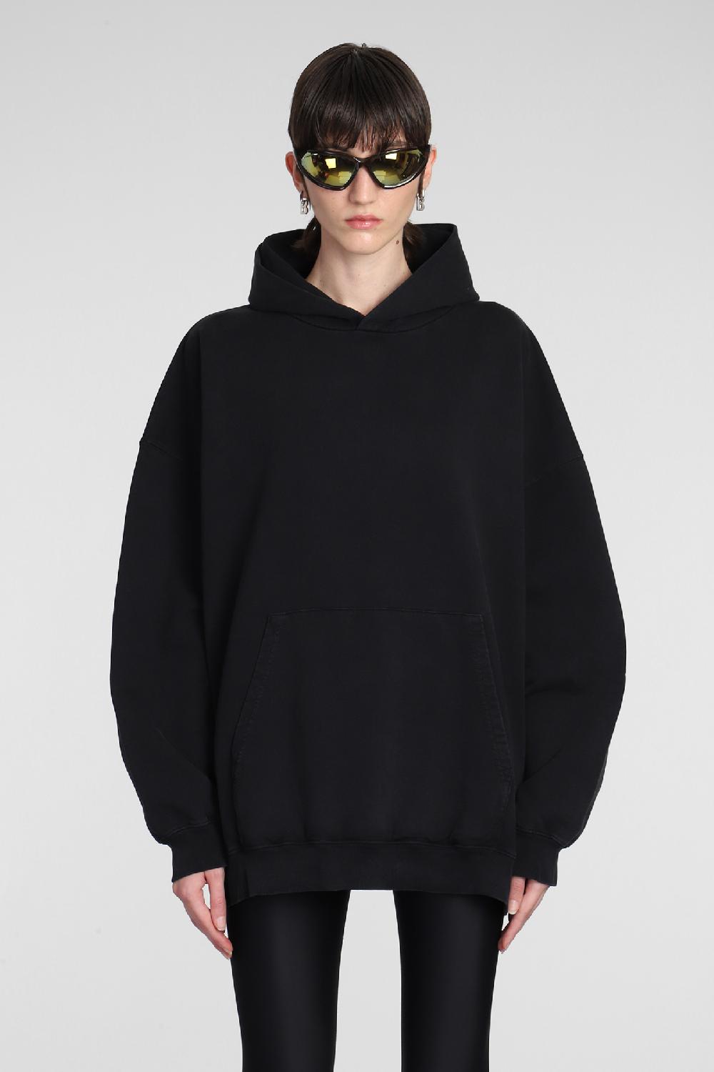 Deliberti Balenciaga Felpa in cotone nero cod. 381736 - Deliberti The Luxury Shopping