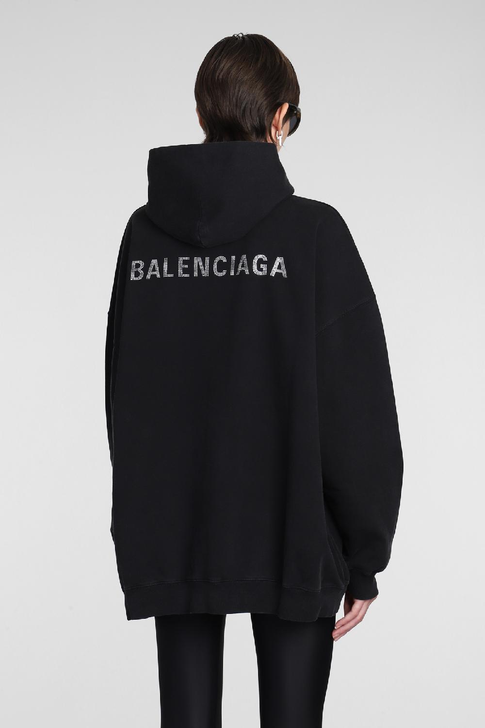 Deliberti Balenciaga Felpa in cotone nero cod. 381736 - Deliberti The Luxury Shopping In Linea