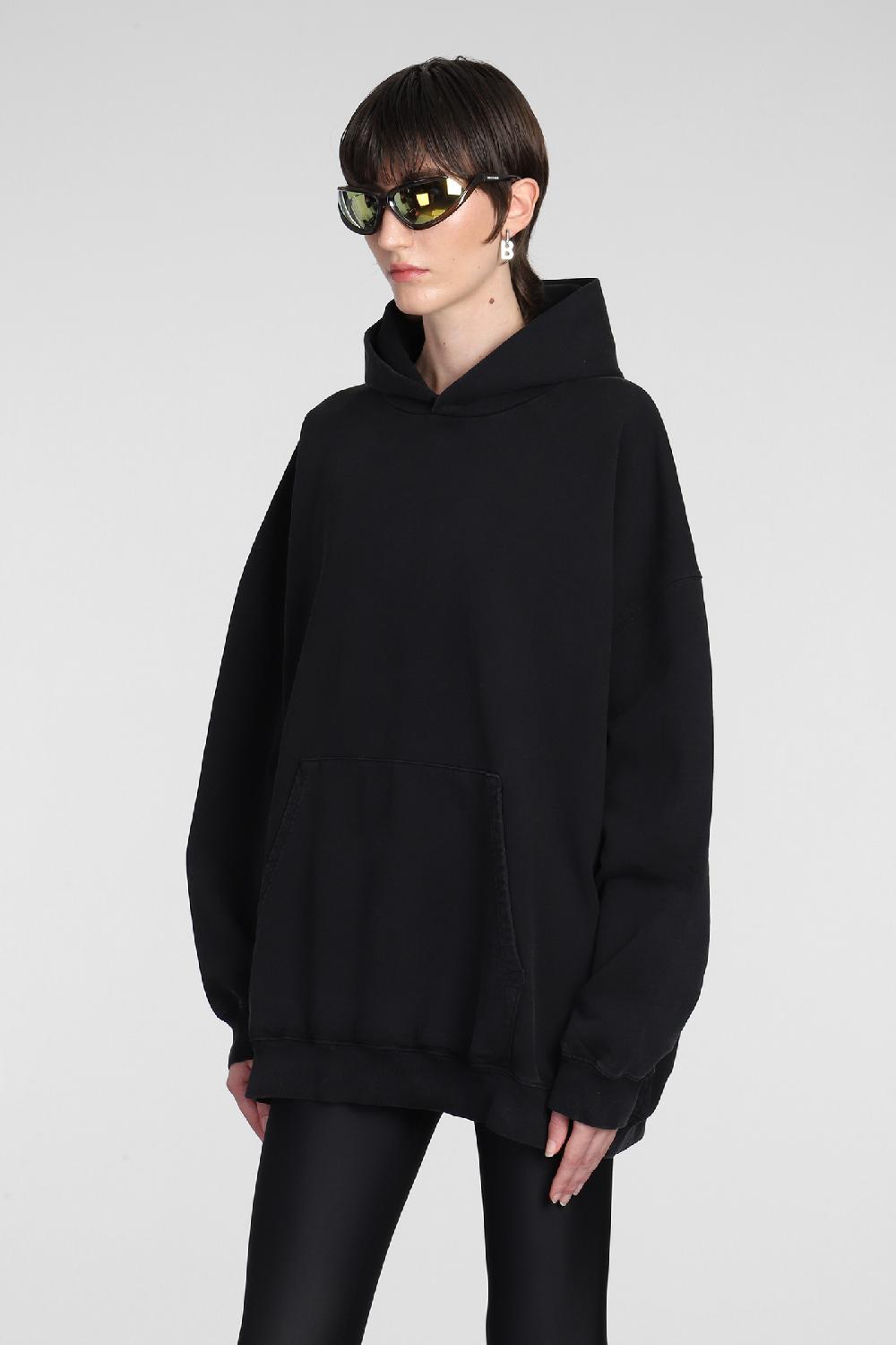 Deliberti Balenciaga Felpa in cotone nero cod. 381736 - Deliberti The Luxury Shopping In Linea