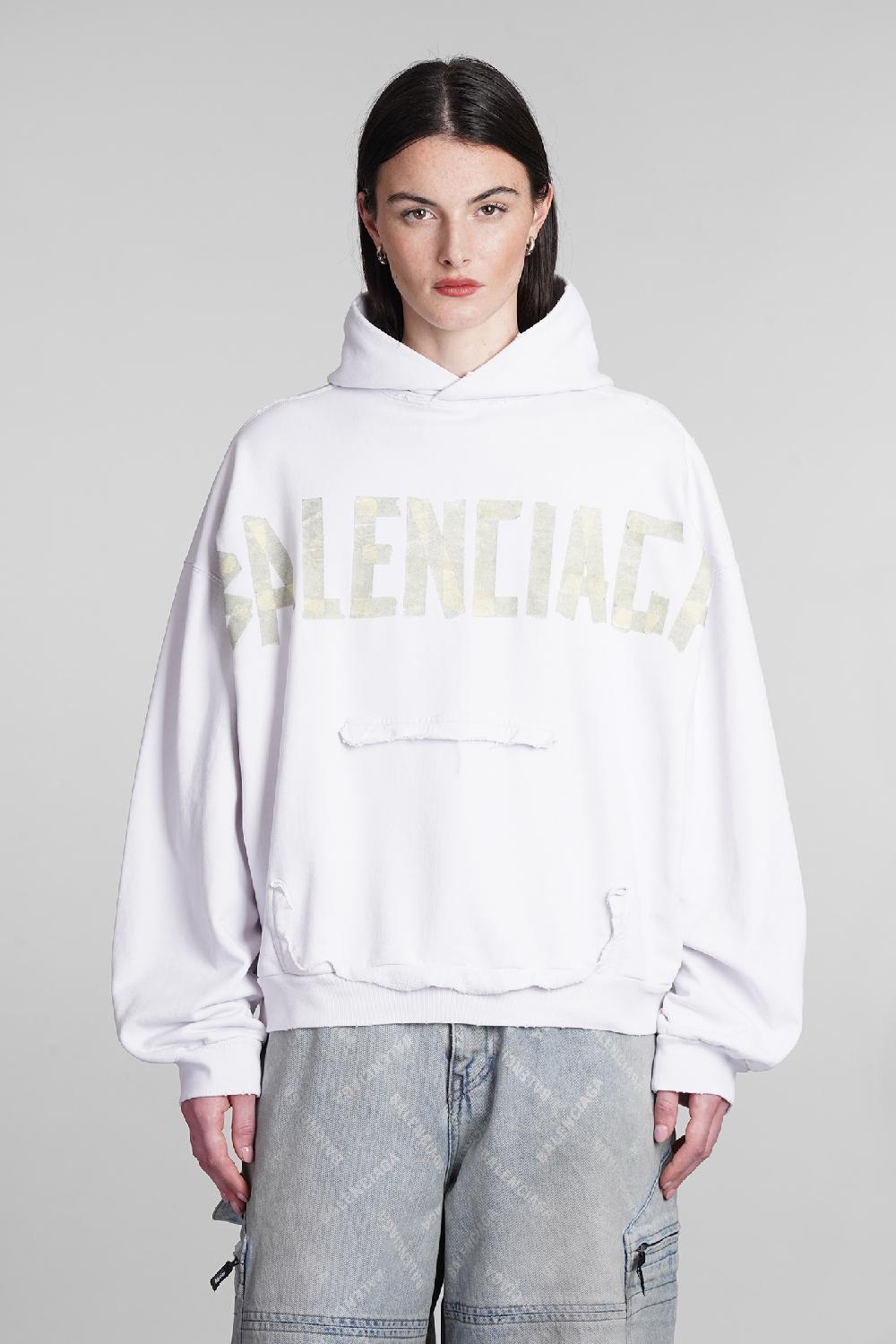 Deliberti Balenciaga Felpa in cotone bianco cod. 394989 - Deliberti The Luxury Shopping