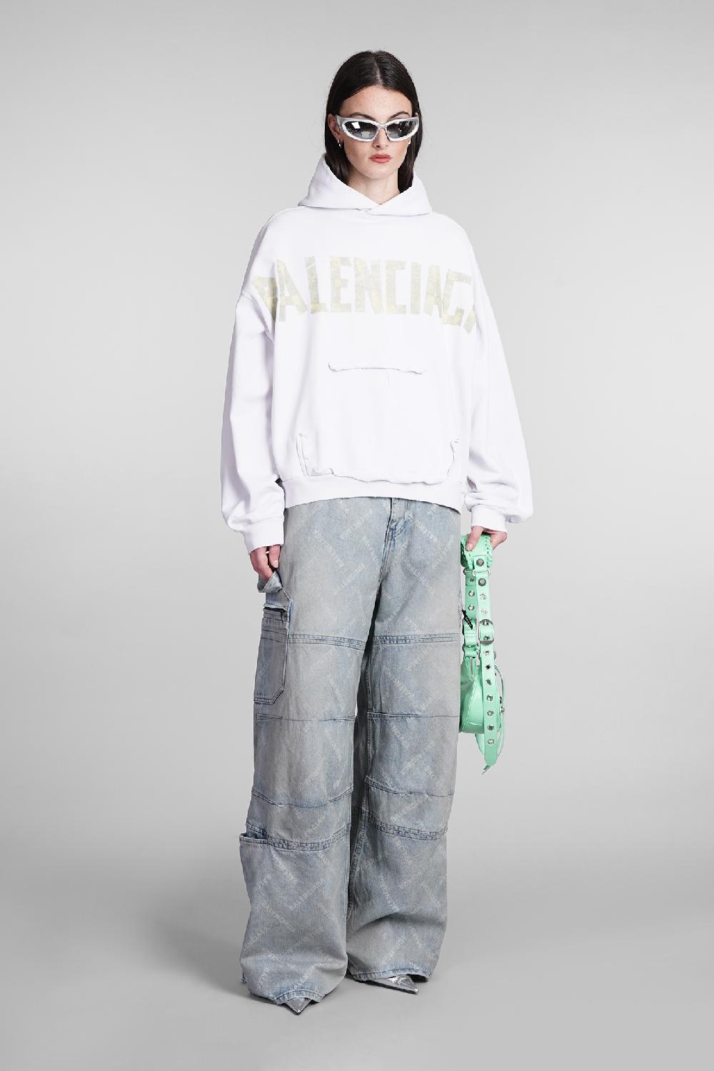 Deliberti Balenciaga Felpa in cotone bianco cod. 394989 - Deliberti The Luxury Shopping Spedizione Gratuita