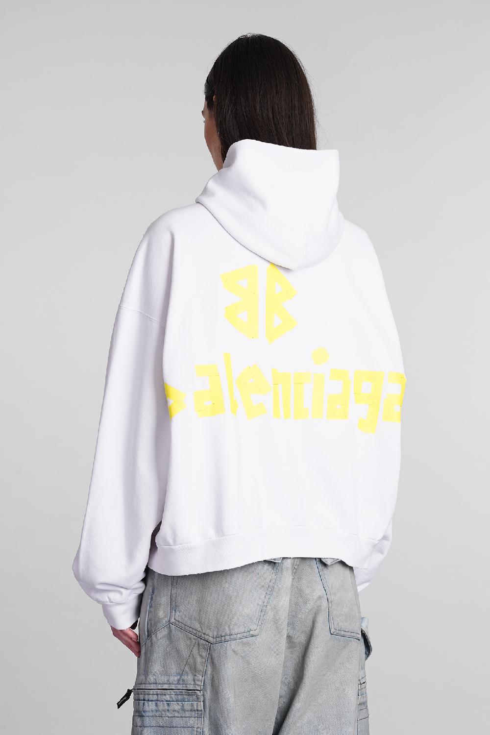 Deliberti Balenciaga Felpa in cotone bianco cod. 394989 - Deliberti The Luxury Shopping Spedizione Gratuita