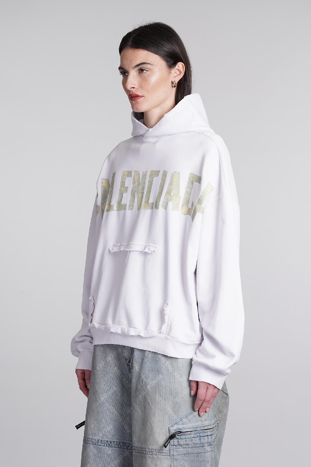 Deliberti Balenciaga Felpa in cotone bianco cod. 394989 - Deliberti The Luxury Shopping Spedizione Gratuita