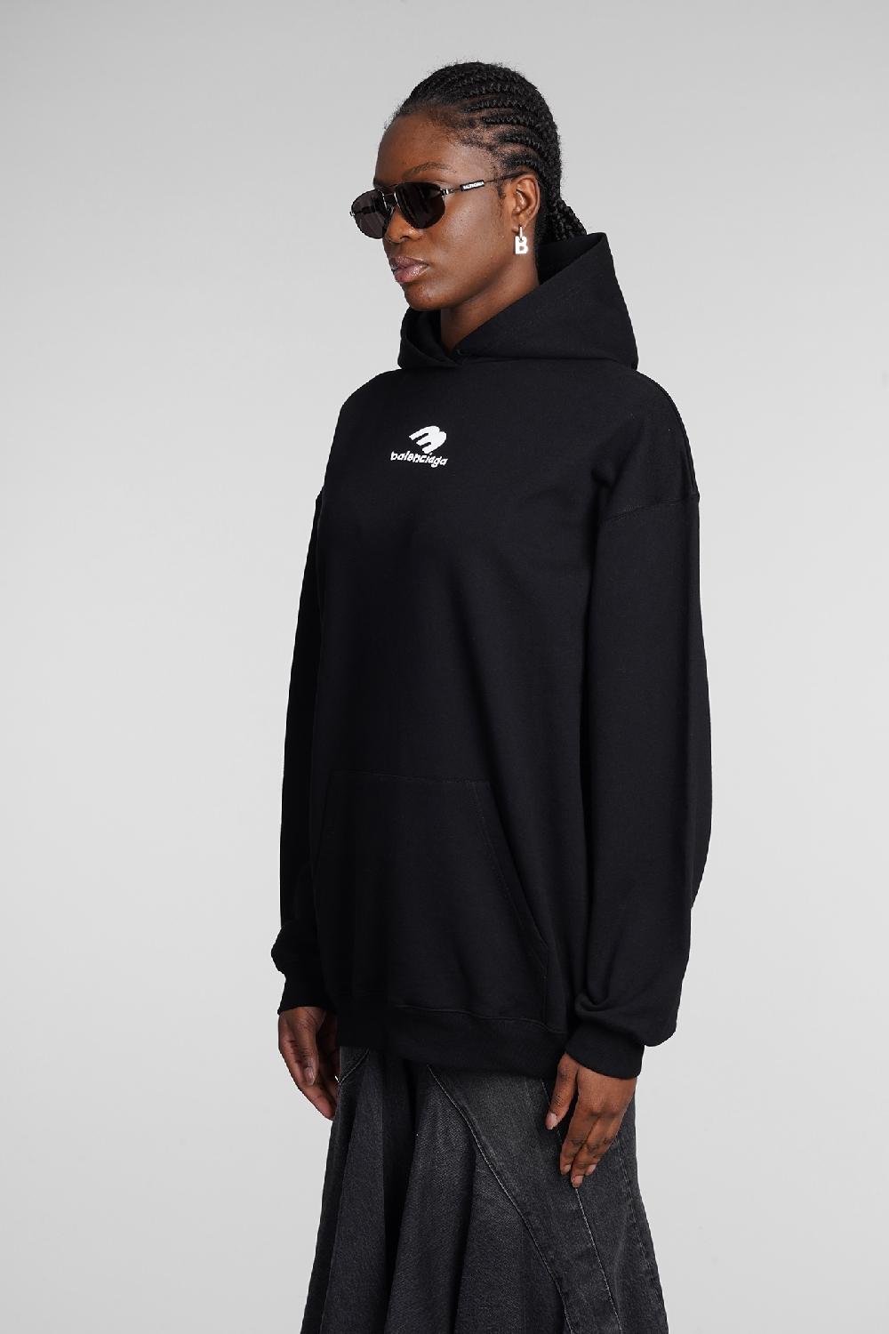 Deliberti Balenciaga Felpa in cotone nero cod. 362932 - Deliberti The Luxury Shopping Consegna Veloce