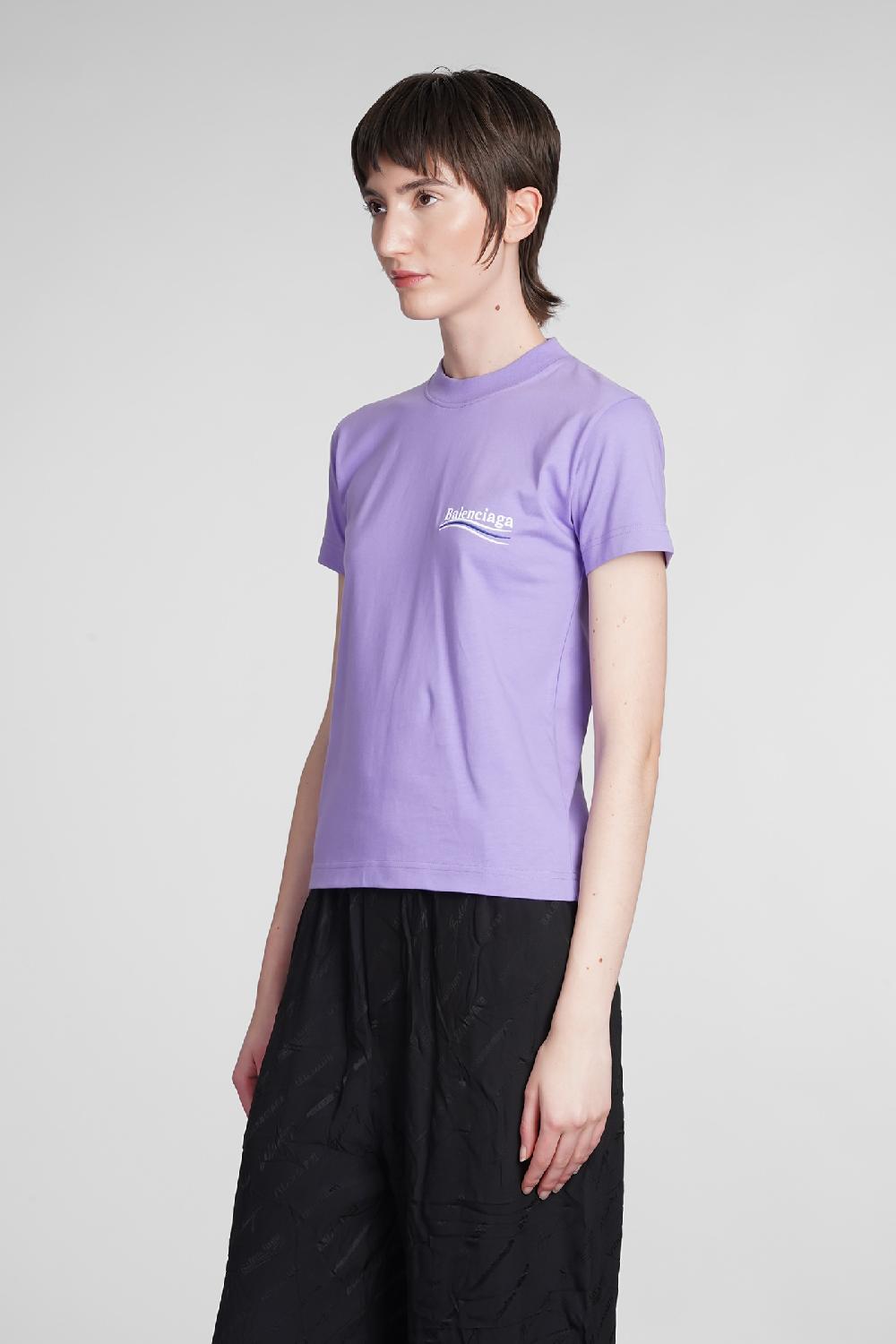 Deliberti Balenciaga T-shirt in cotone viola cod. 375611 - Deliberti The Luxury Shopping Fino Al -60%