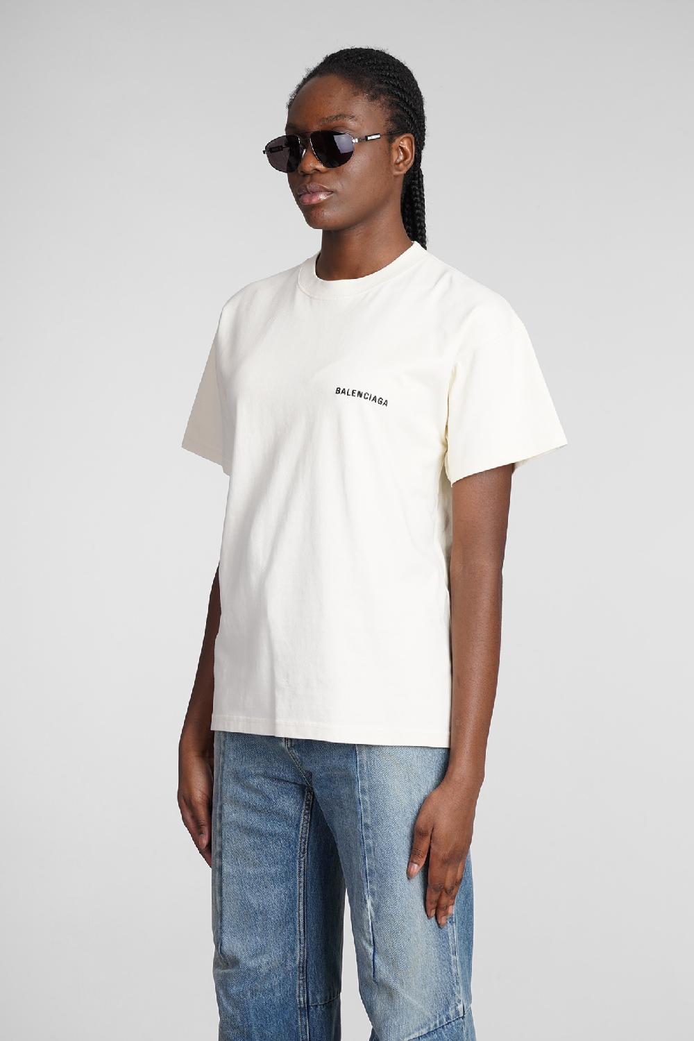 Deliberti Balenciaga T-shirt in cotone beige cod. 362934 - Deliberti The Luxury Shopping Affare Del Giorno