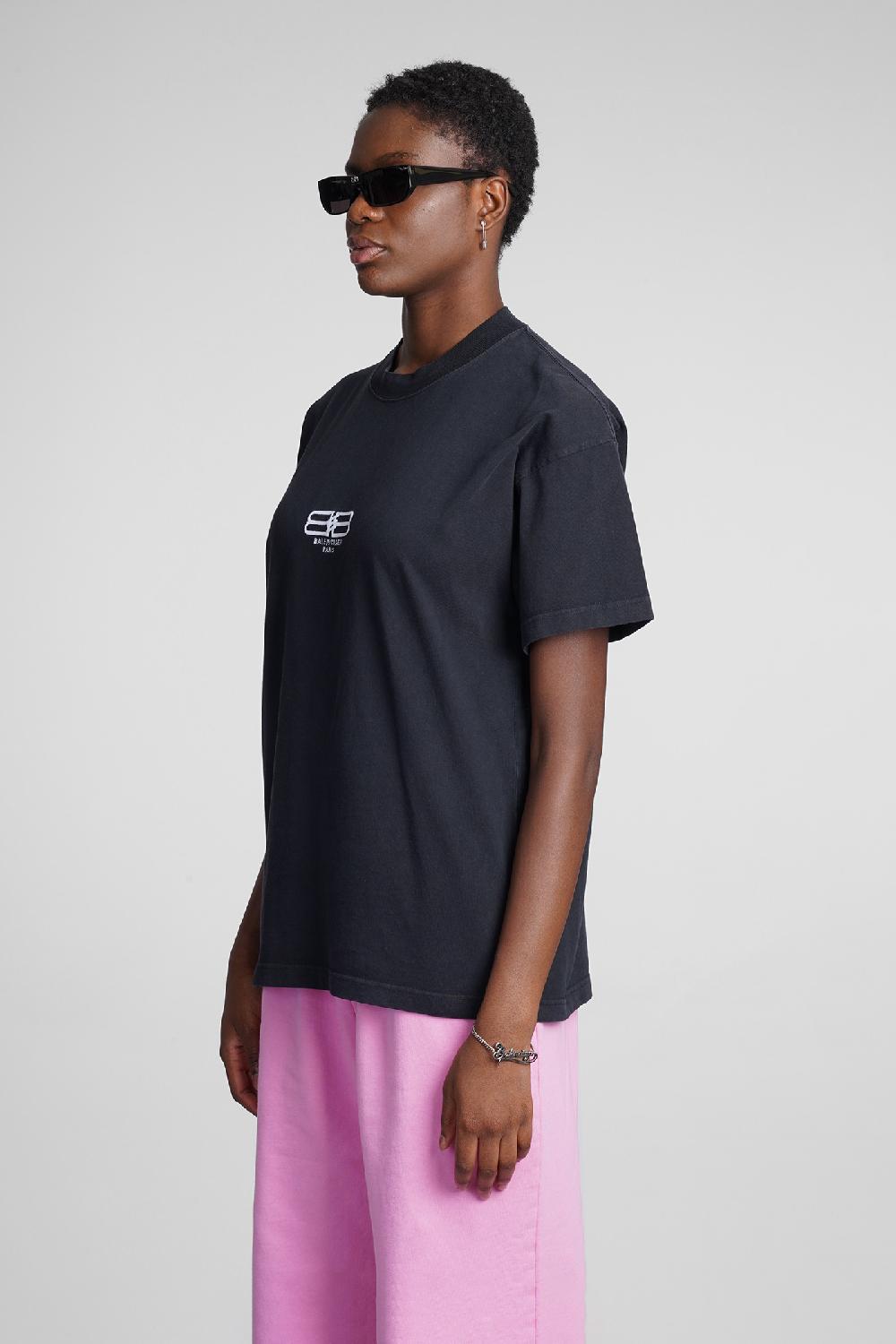 Deliberti Balenciaga T-shirt in cotone nero cod. 354305 - Deliberti The Luxury Shopping Convenienza